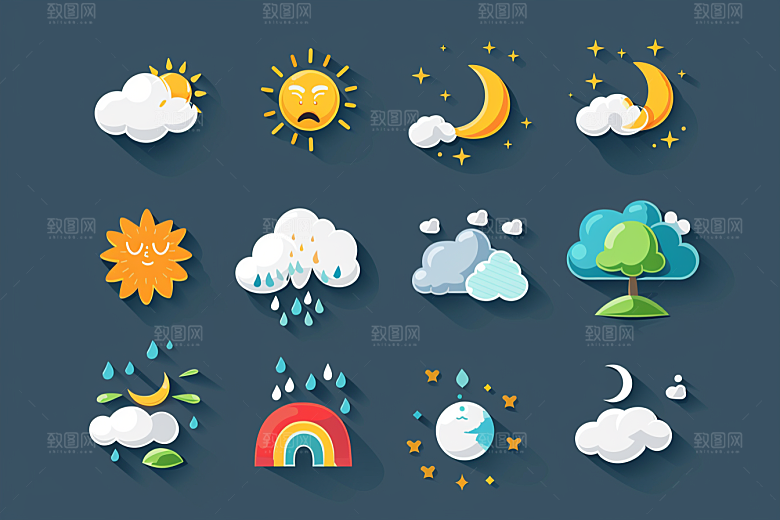 天气图标图形设计感素材