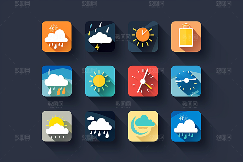 天气图标晴雨表设计感素材