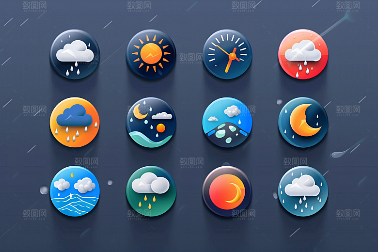 天气图标UI设计感素材