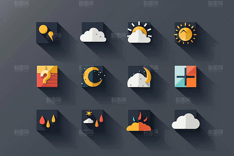 天气图标晴雨表界面素材