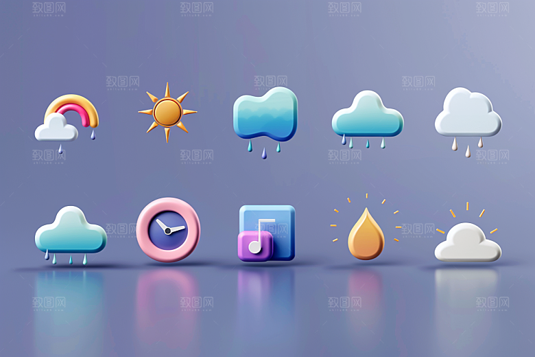 天气图标高清晴雨表素材