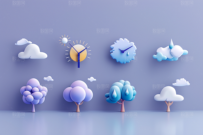 天气图标天气预报高清素材