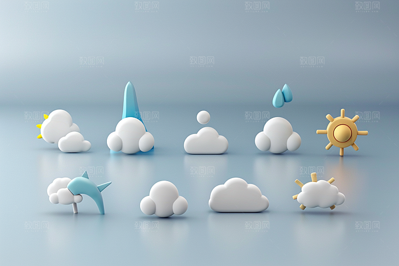 天气图标晴雨表高清素材