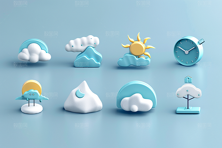 天气图标高清晴雨表素材