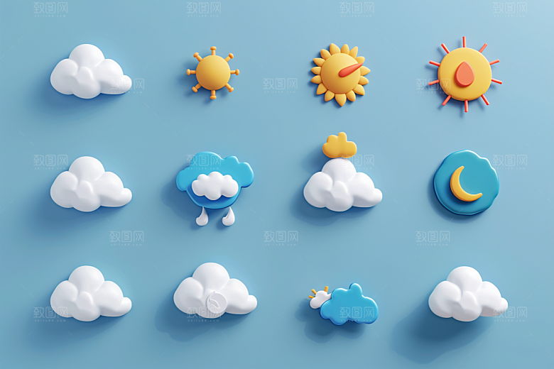 天气图标晴雨表界面素材