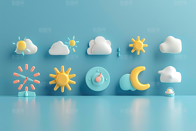 天气图标界面彩色素材