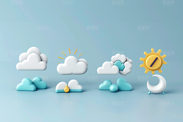 天气图标界面简约素材