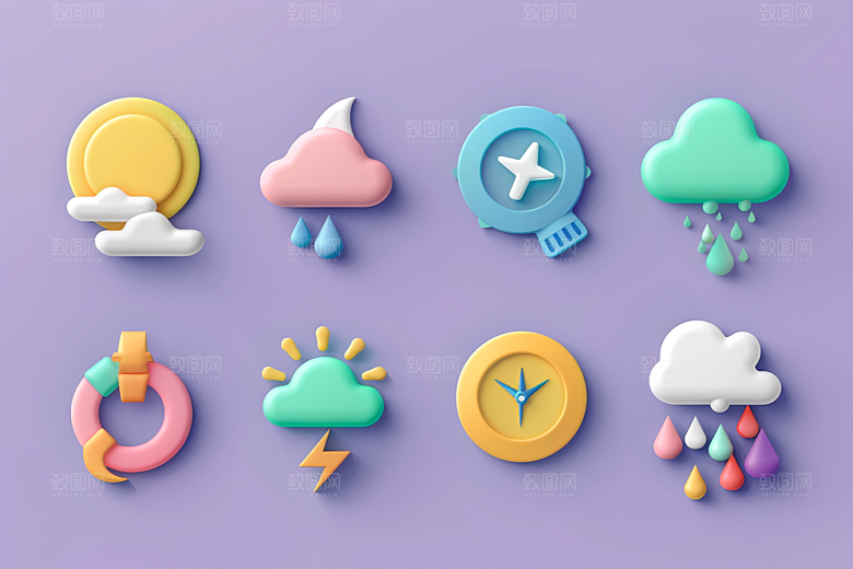 天气图标晴雨表设计感素材
