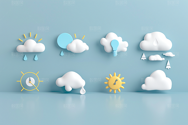 天气图标质感晴雨表素材