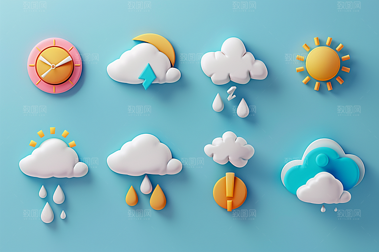 天气图标晴雨表界面素材