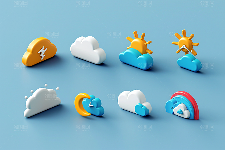 天气图标UI彩色素材
