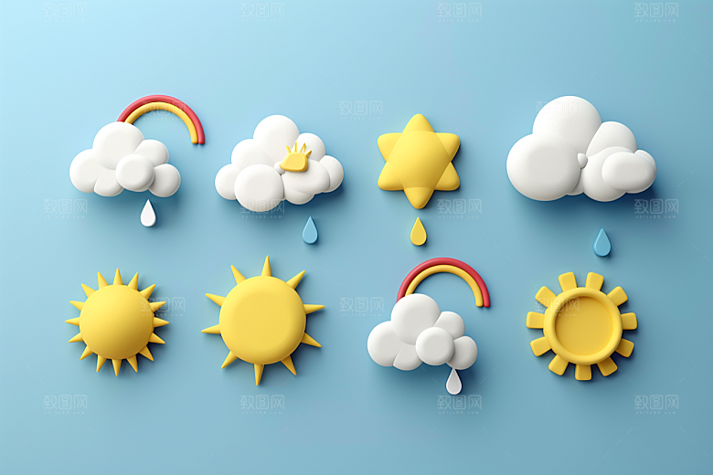 天气图标晴雨表简约素材