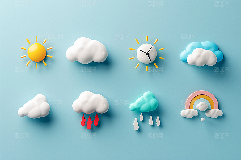 天气图标简约晴雨表素材