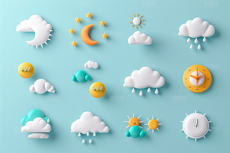 天气图标图形晴雨表素材