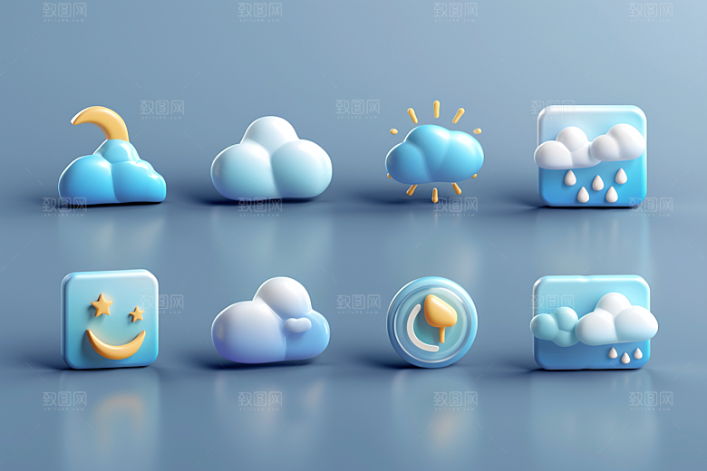 天气图标图形晴雨表素材