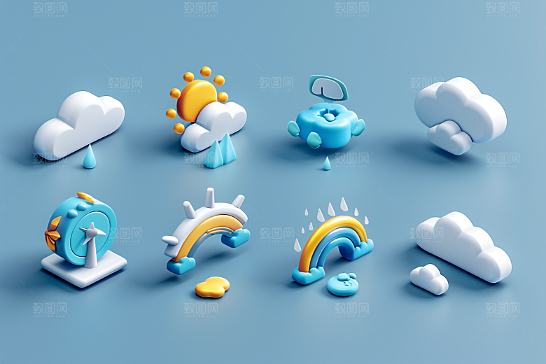天气图标UI晴雨表素材