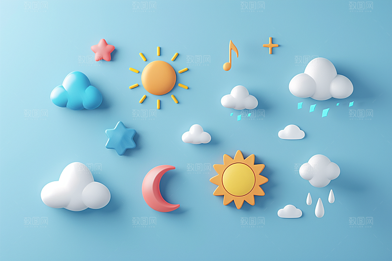 天气图标天气预报UI素材