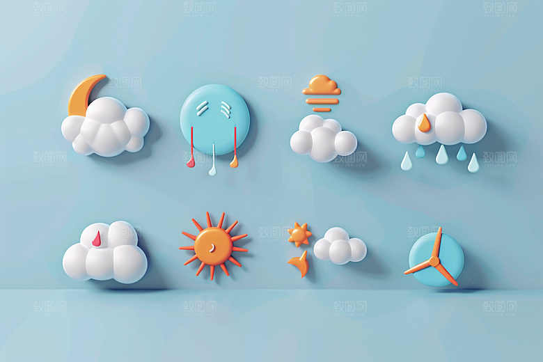 天气图标界面晴雨表素材