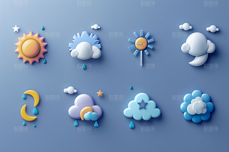 天气图标晴雨表简约素材