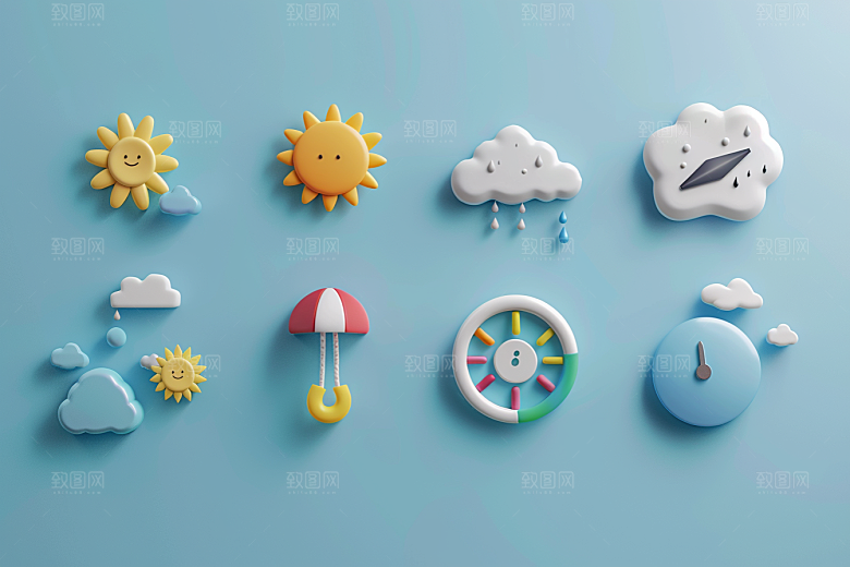 天气图标设计感界面素材