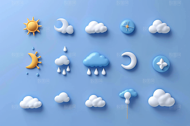天气图标高清简约素材