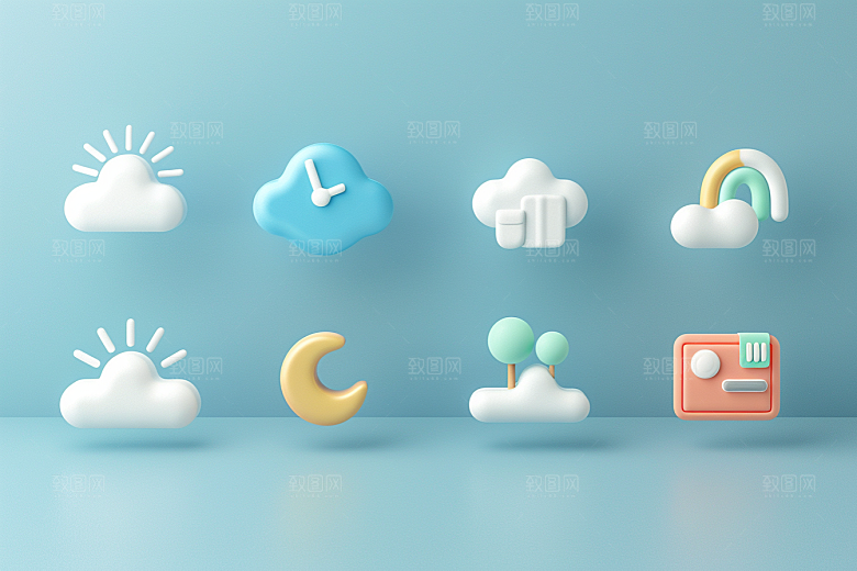 天气图标UI界面素材