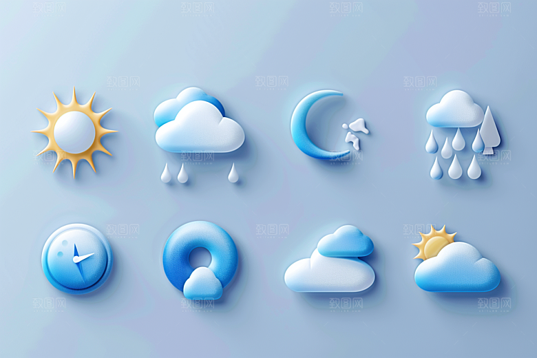 天气图标晴雨表设计感素材