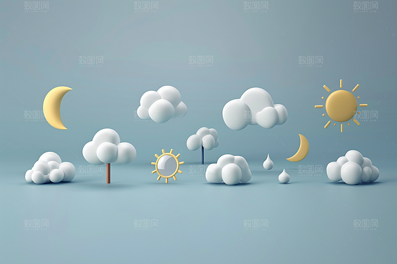 天气图标质感设计感素材