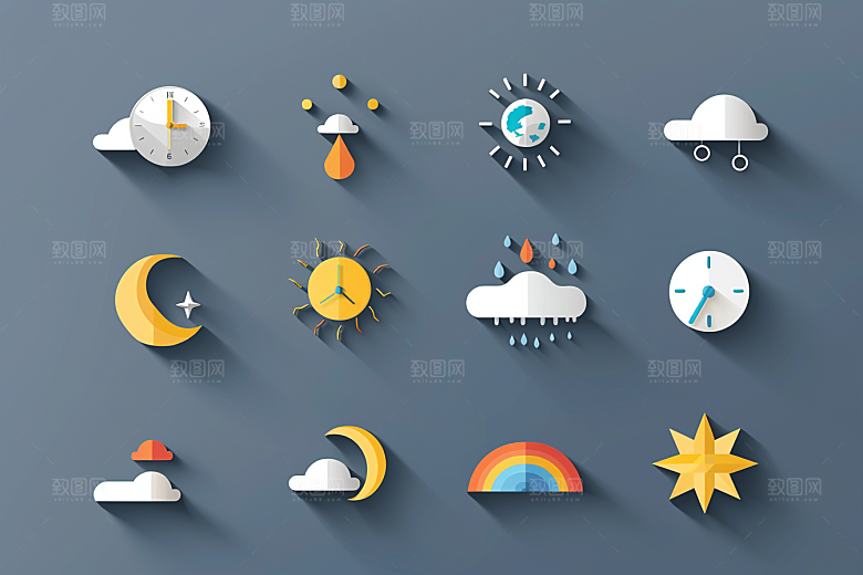 天气图标图形晴雨表素材