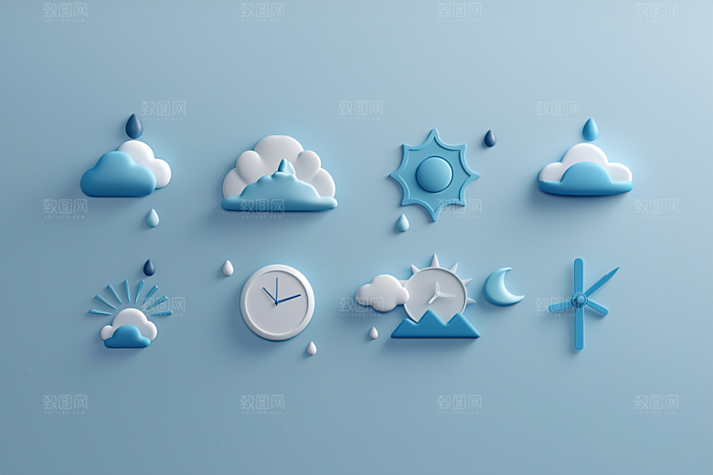天气图标晴雨表图形素材