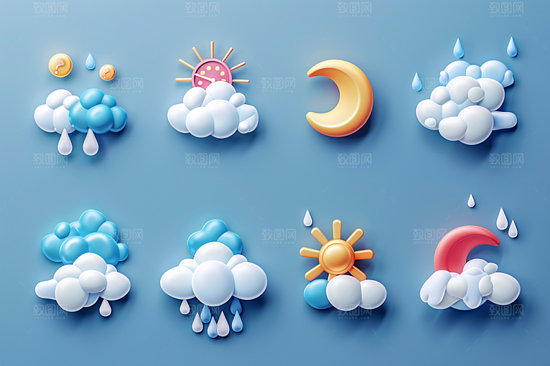 天气图标界面晴雨表素材