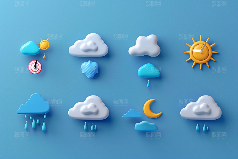 天气图标简约界面素材