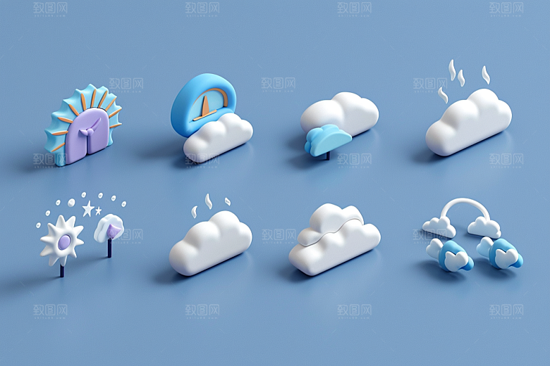 天气图标晴雨表高清素材
