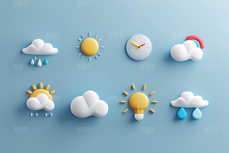 天气图标质感晴雨表素材