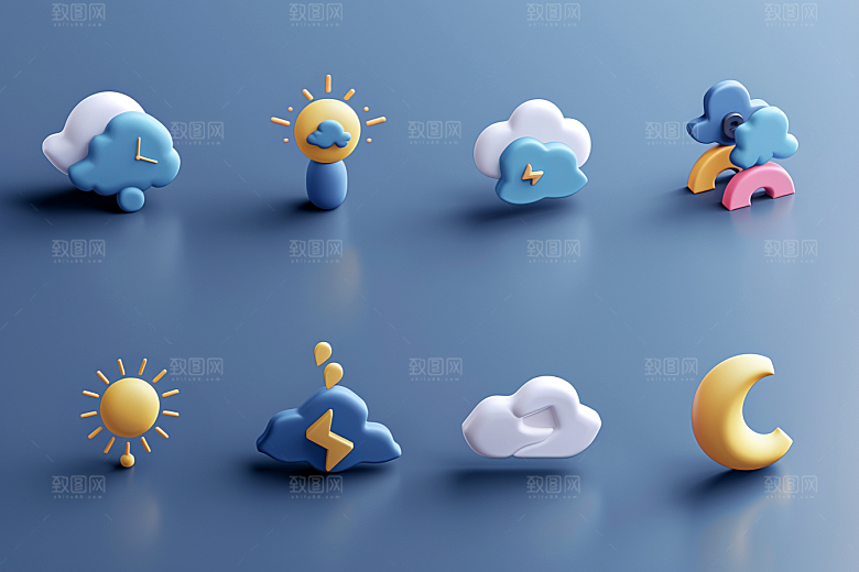 天气图标晴雨表界面素材