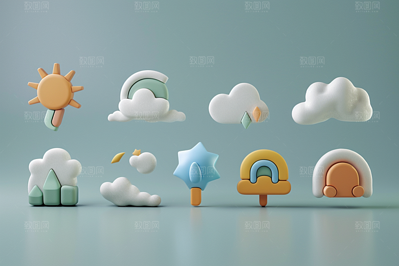 天气图标天气预报高清素材