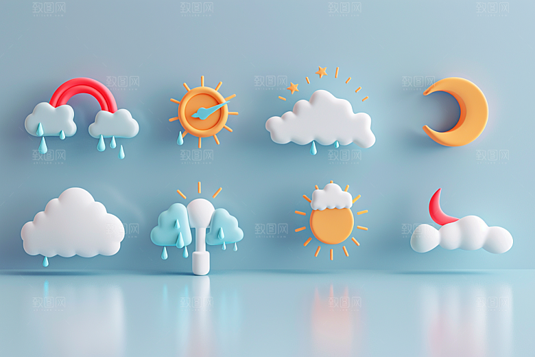 天气图标界面彩色素材