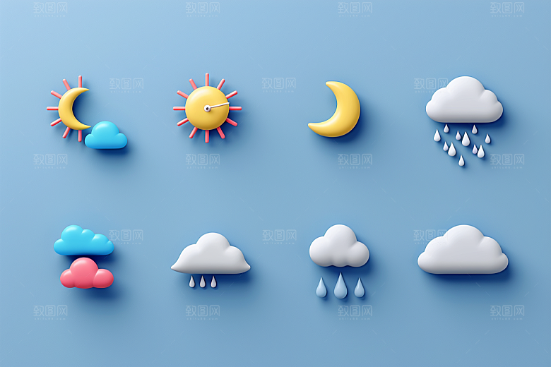 天气图标界面简约素材