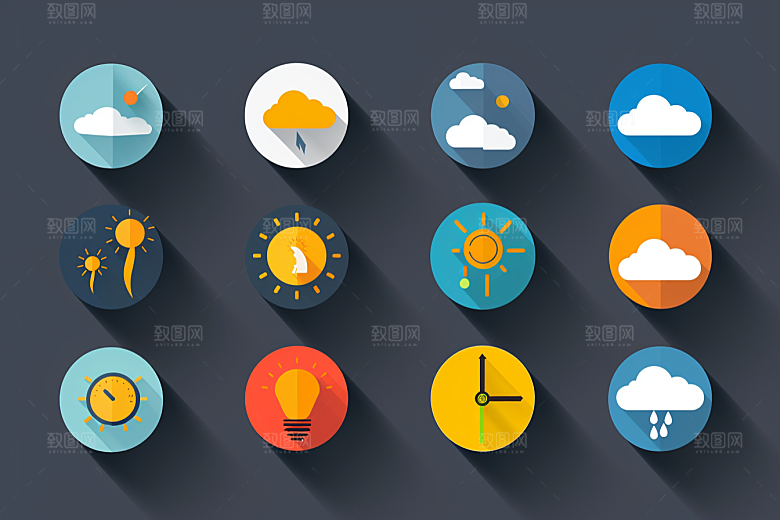 天气图标晴雨表天气预报素材