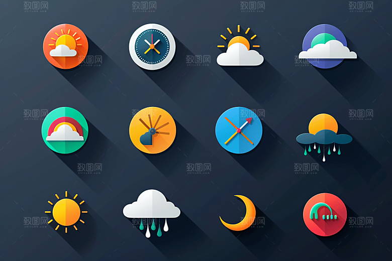 天气图标质感UI素材
