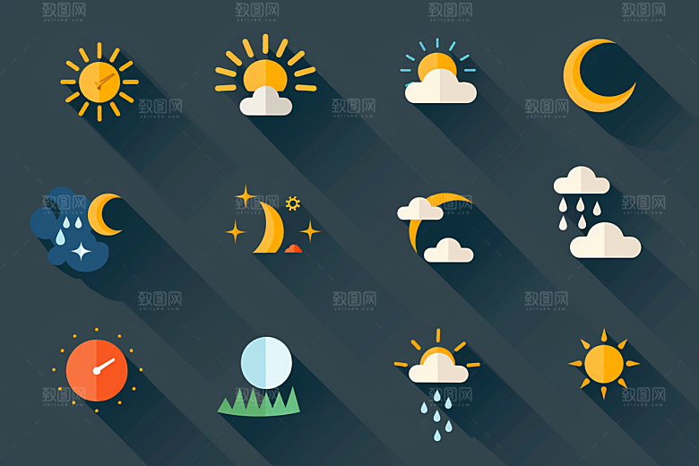天气图标天气预报界面素材