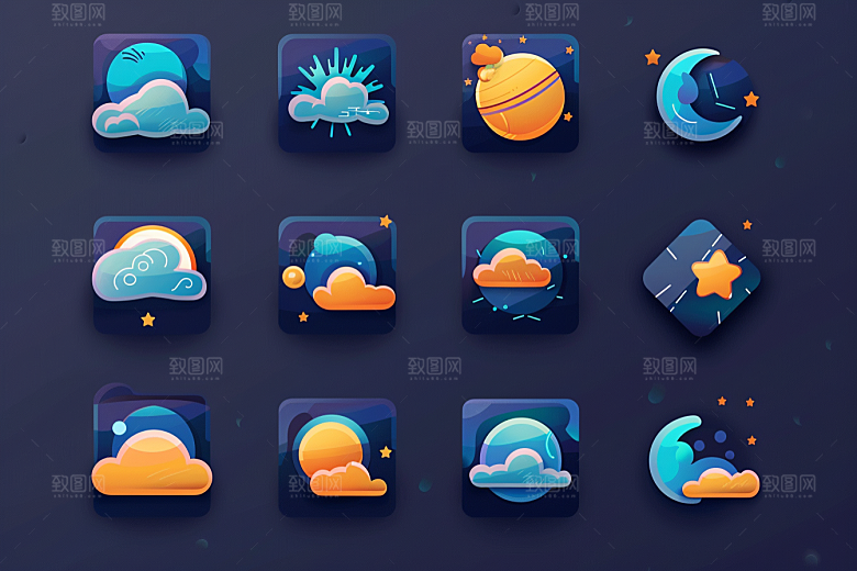 天气图标晴雨表高清素材