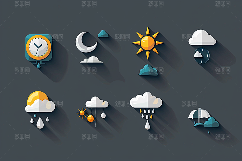天气图标高清晴雨表素材