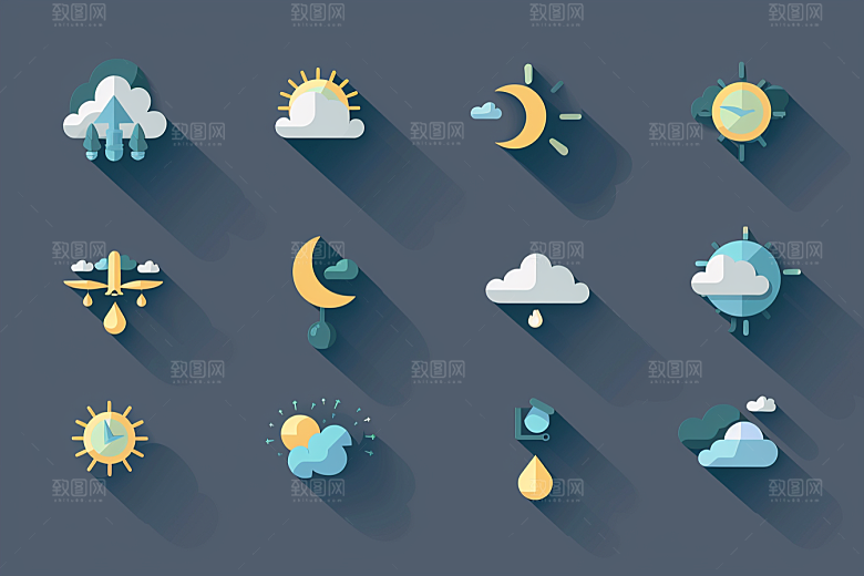 天气图标高清界面素材