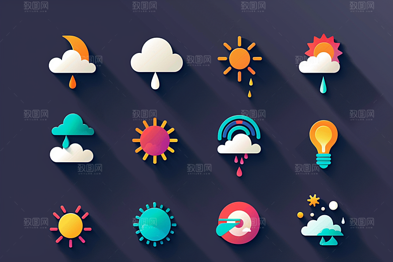 天气图标高清界面素材