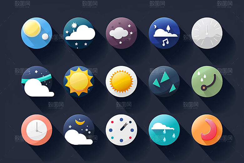 天气图标图形晴雨表素材