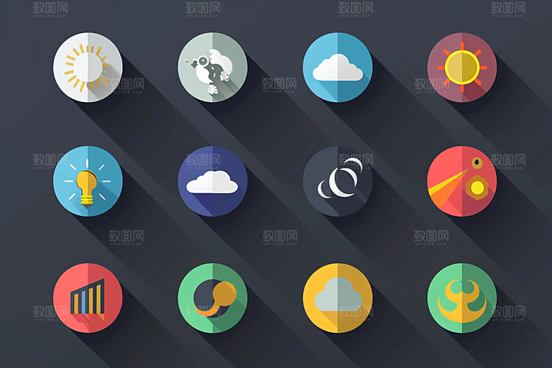天气图标UI质感素材