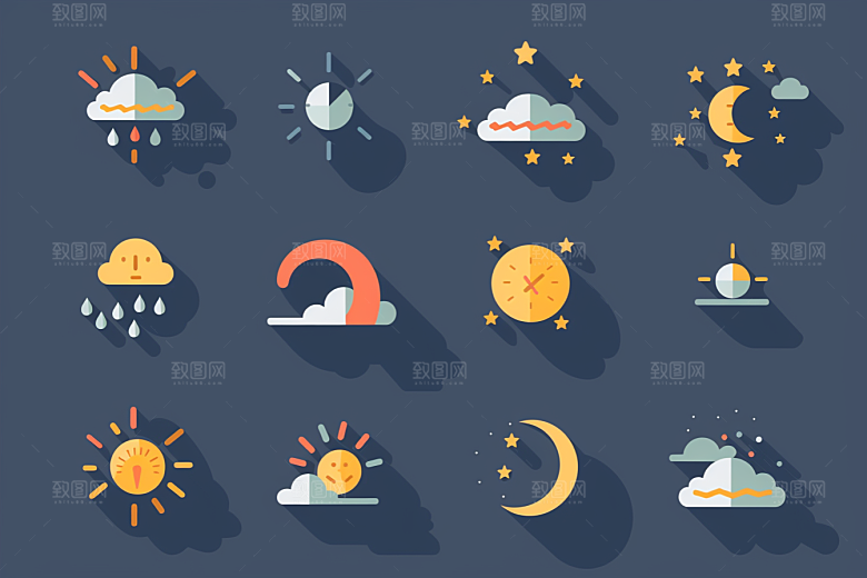 天气图标图形晴雨表素材