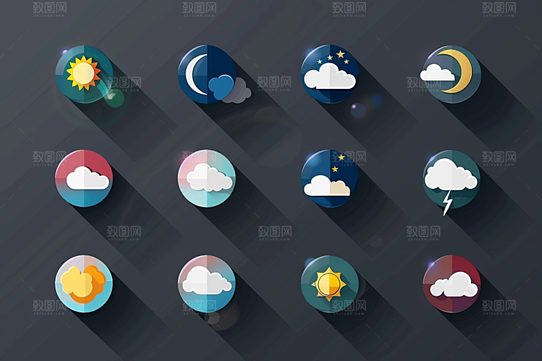 天气图标设计感晴雨表素材