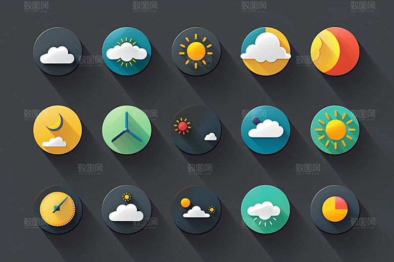 天气图标界面晴雨表素材